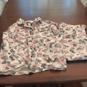 Women’s Joe boxer flannel zebra PJs - large